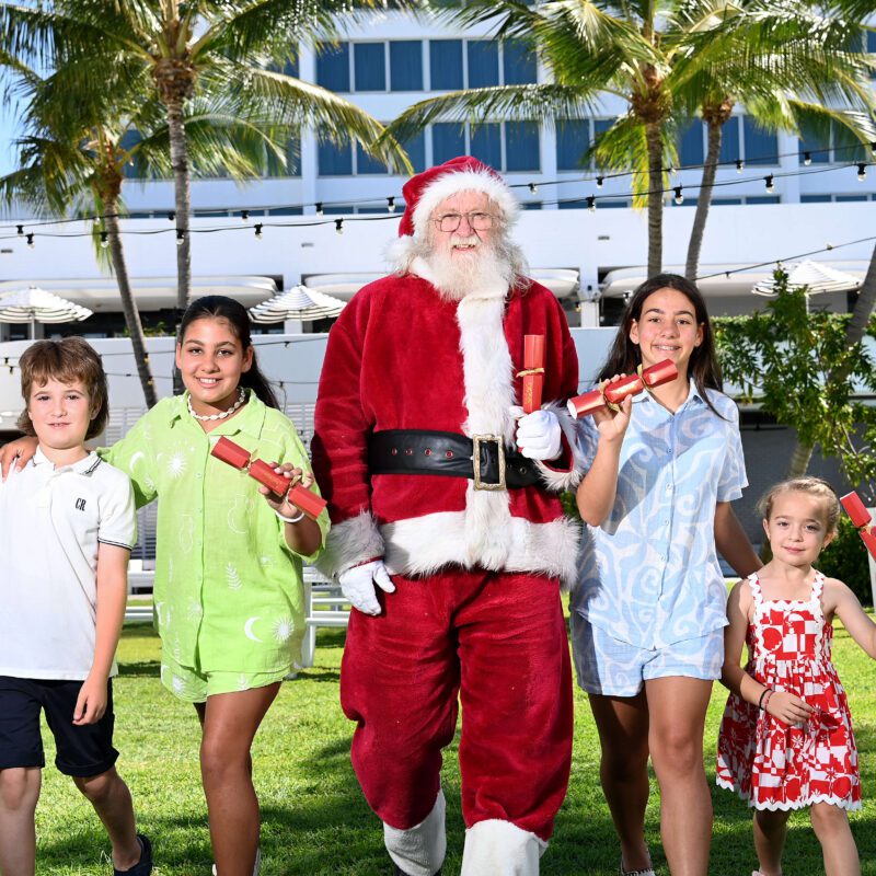 Santa with kids at The Ville